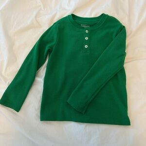 Cat & Jack Vibrant Green Long Sleeve Henley
